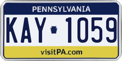 PA license plate KAY1059
