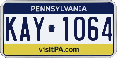 PA license plate KAY1064