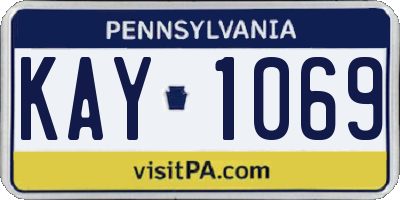 PA license plate KAY1069