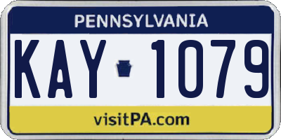 PA license plate KAY1079