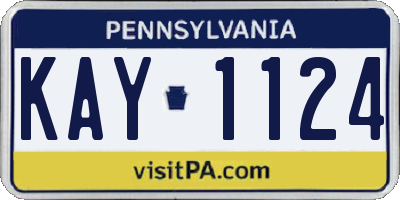 PA license plate KAY1124