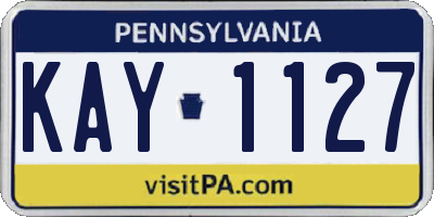 PA license plate KAY1127