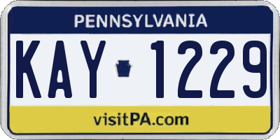 PA license plate KAY1229