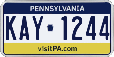 PA license plate KAY1244
