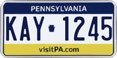 PA license plate KAY1245
