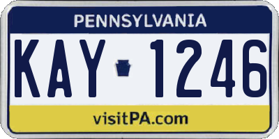 PA license plate KAY1246