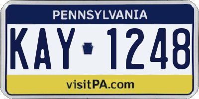 PA license plate KAY1248