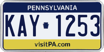 PA license plate KAY1253