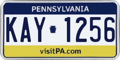 PA license plate KAY1256