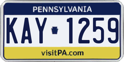 PA license plate KAY1259