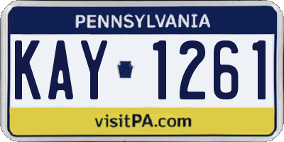 PA license plate KAY1261
