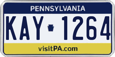 PA license plate KAY1264