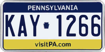 PA license plate KAY1266