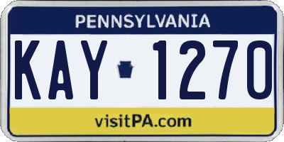 PA license plate KAY1270