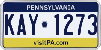 PA license plate KAY1273