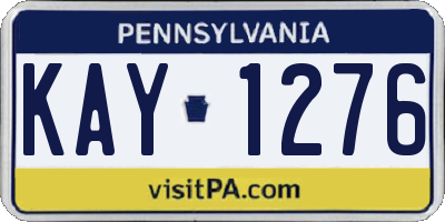 PA license plate KAY1276