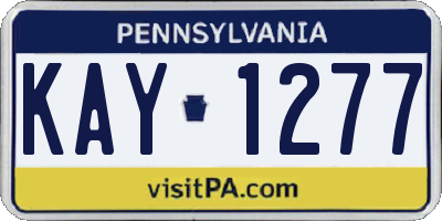 PA license plate KAY1277