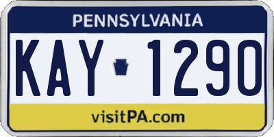 PA license plate KAY1290