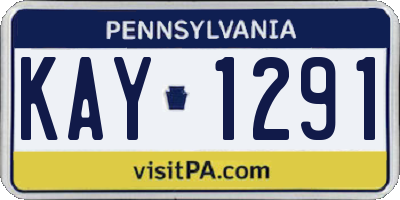 PA license plate KAY1291