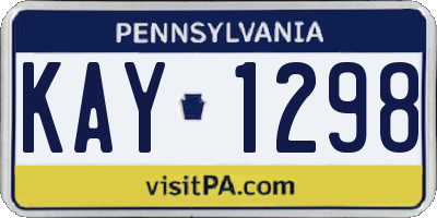 PA license plate KAY1298