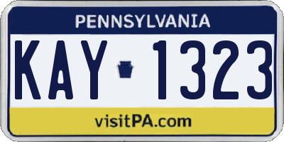 PA license plate KAY1323