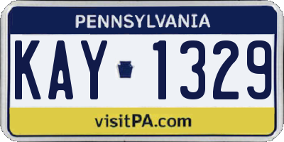 PA license plate KAY1329