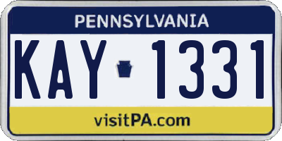 PA license plate KAY1331