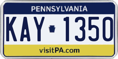 PA license plate KAY1350