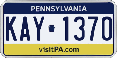PA license plate KAY1370