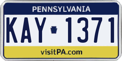 PA license plate KAY1371