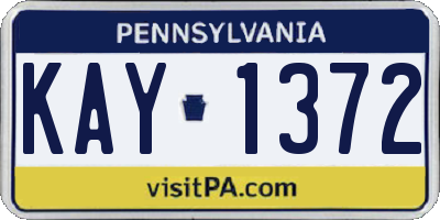 PA license plate KAY1372