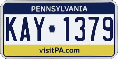 PA license plate KAY1379