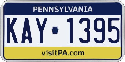PA license plate KAY1395