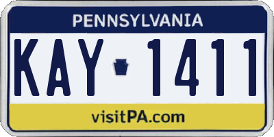 PA license plate KAY1411