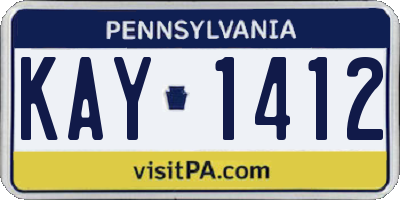 PA license plate KAY1412