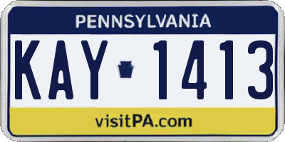 PA license plate KAY1413