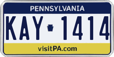PA license plate KAY1414