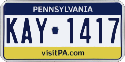 PA license plate KAY1417