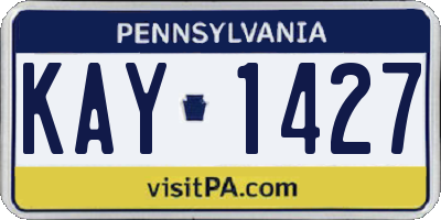 PA license plate KAY1427