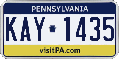 PA license plate KAY1435