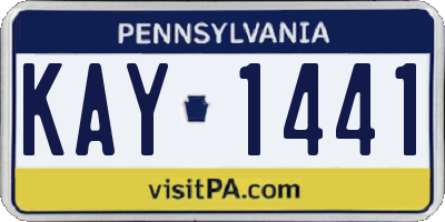 PA license plate KAY1441