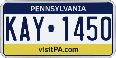 PA license plate KAY1450