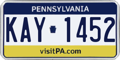 PA license plate KAY1452