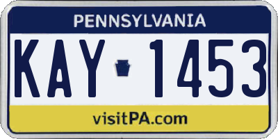 PA license plate KAY1453