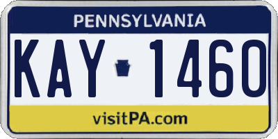 PA license plate KAY1460
