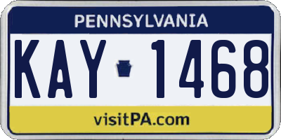 PA license plate KAY1468