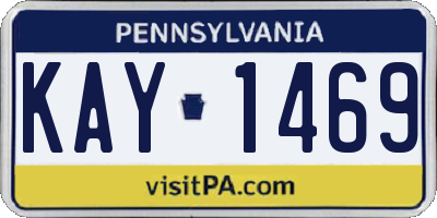 PA license plate KAY1469