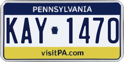 PA license plate KAY1470