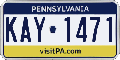 PA license plate KAY1471