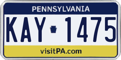 PA license plate KAY1475